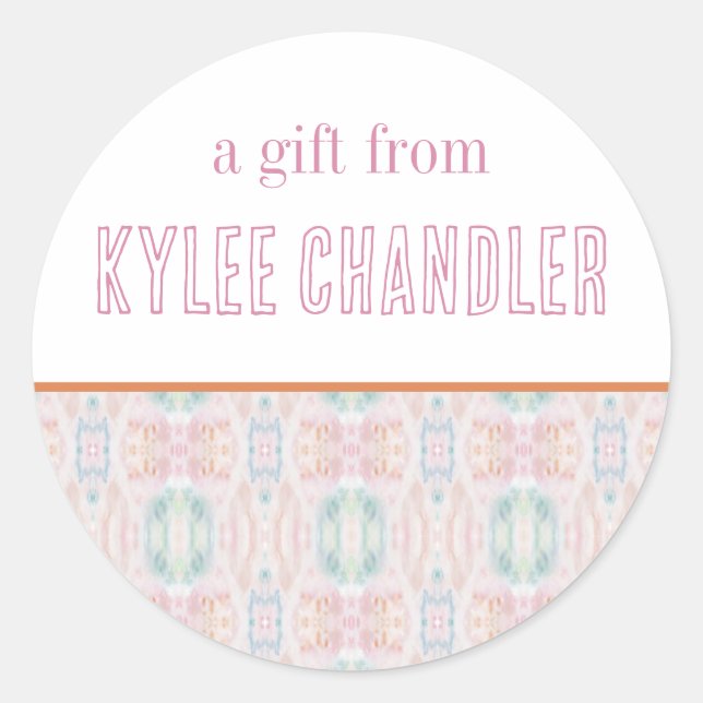 Adesivo Redondo Abstrato Art Personalizado para Presentes (Frente)