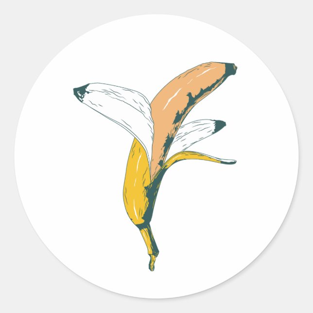 Adesivo Redondo Abstrato Artística Design de Banana Pop (Frente)