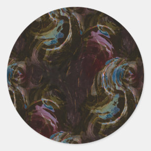 Adesivo Redondo Abstrato Atômico Preto Retroativo