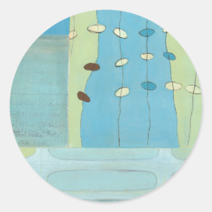 Adesivo Redondo Abstrato Azul Ovo Parade