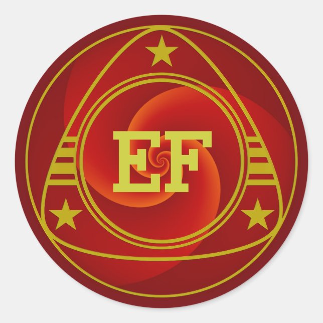 Adesivo Redondo Abstrato Background Spirals soft III + monograma (Frente)