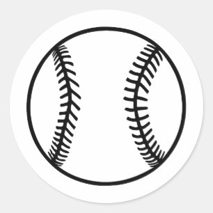 Adesivo Redondo Abstrato Baseball Art em BW