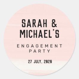 Adesivo Redondo Abstrato Blush pink noivado adesivo, favores