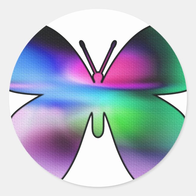 Adesivo Redondo Abstrato Butterfly Colorida (Frente)