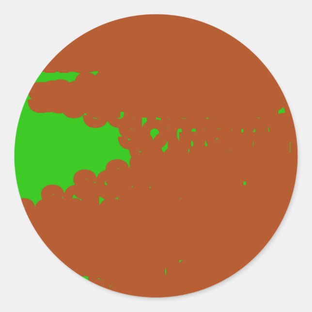 Adesivo Redondo abstrato castanha e verde (Frente)