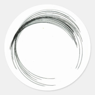 Adesivo Redondo abstrato círculo redondo branco preto geométrico