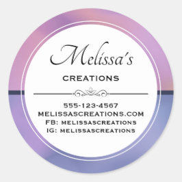 Adesivo Redondo Abstrato comercial de roxo roxo e rosa modernos