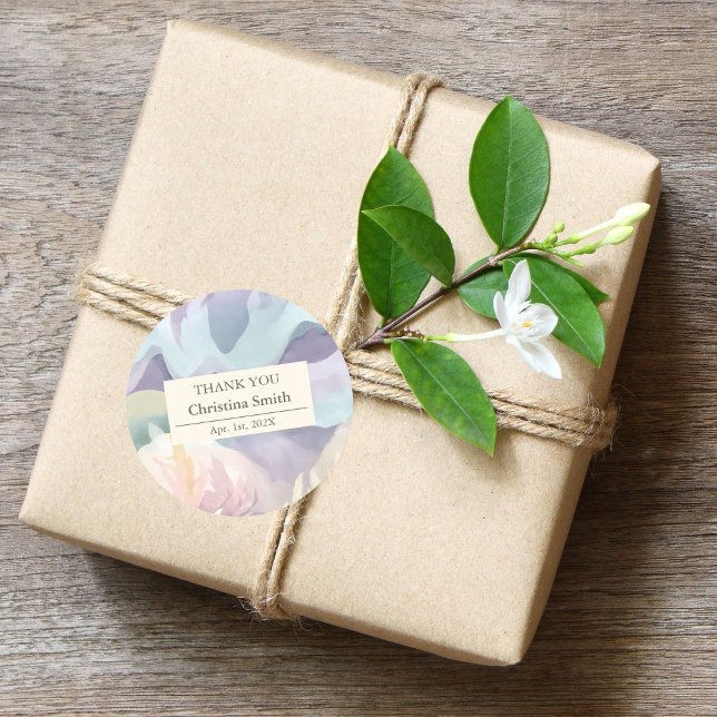 Adesivo Redondo Abstrato Contemporâneo Aposentação Obrigado (Abstract Contemporary Retirement Thank You Favor Classic Round Sticker)