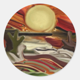 Adesivo Redondo Abstrato de Arte do Sudoeste do Céu