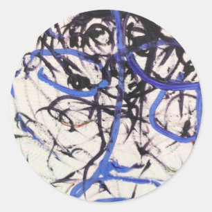 Adesivo Redondo Abstrato de Cabeça Olmec Jeff Hankamer Artjunkhaus