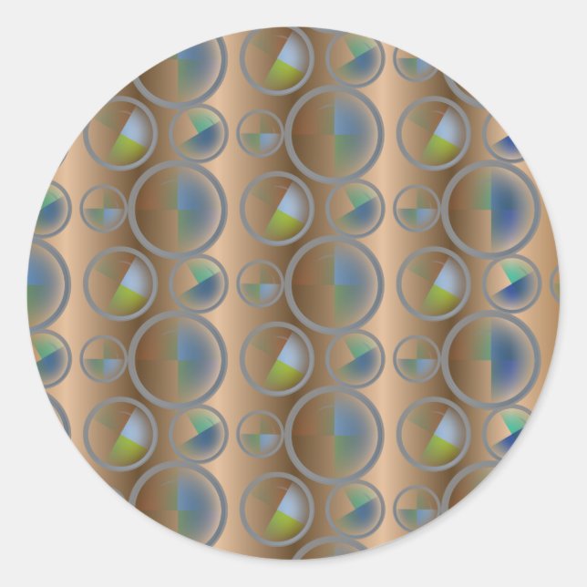 Adesivo Redondo Abstrato de Círculos (Frente)