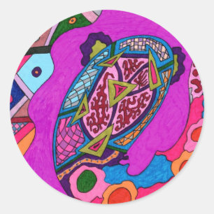 Adesivo Redondo abstrato de "Circus Lion"