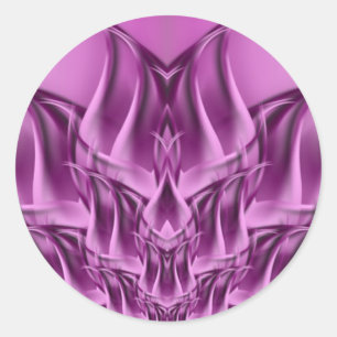 Adesivo Redondo Abstrato de Flor de Lotus Fractal