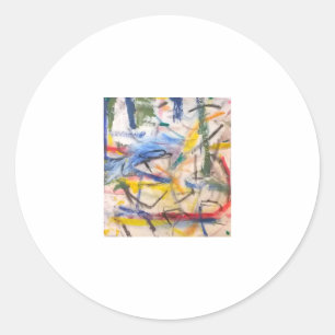 Adesivo Redondo Abstrato de golfinho de Lagoa Jeff Hankamer Artjun