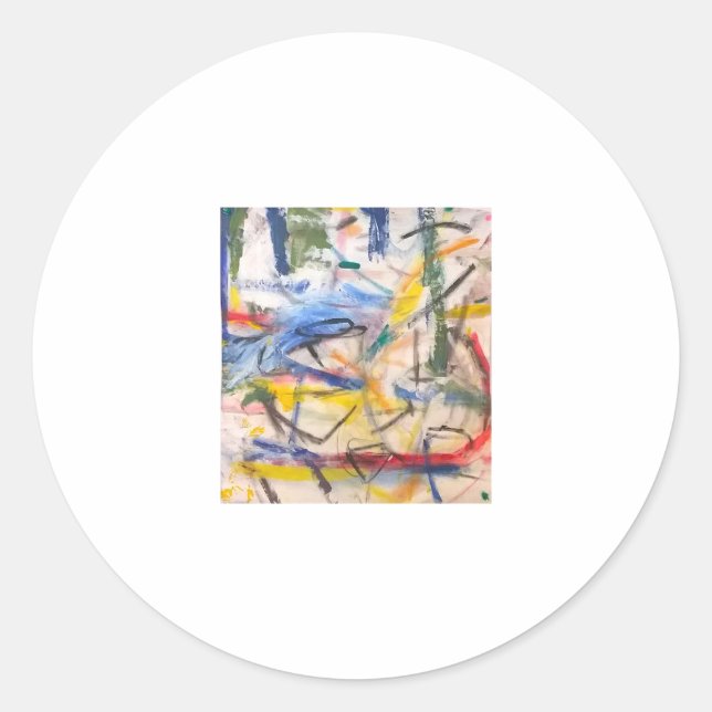 Adesivo Redondo Abstrato de golfinho de Lagoa Jeff Hankamer Artjun (Frente)