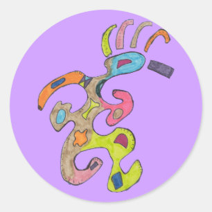 Adesivo Redondo abstrato de "Homem em Execução"