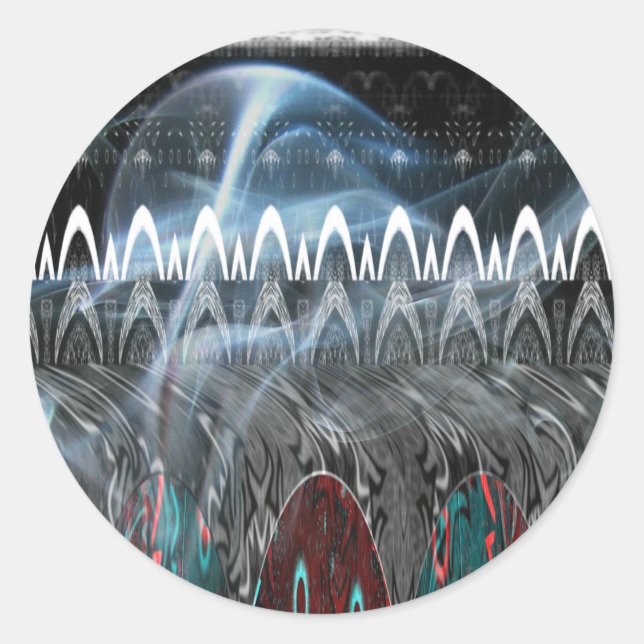 Adesivo Redondo Abstrato de Impressão de arte impressionante (Frente)