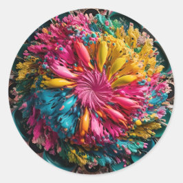 Adesivo Redondo Abstrato Eclecética Máxima Imprimível Colorida