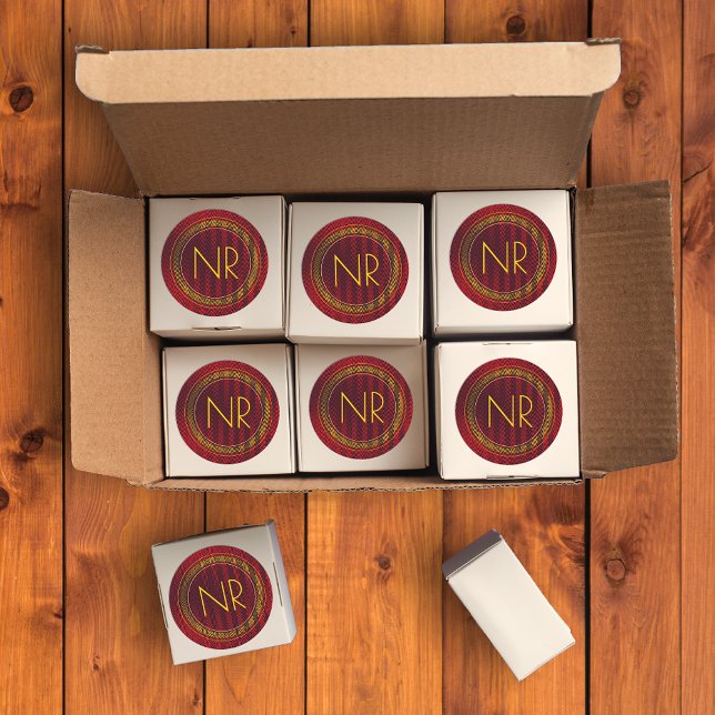 Adesivo Redondo Abstrato Elegante Masculino Amarelo Vermelho Amare (Criador carregado)