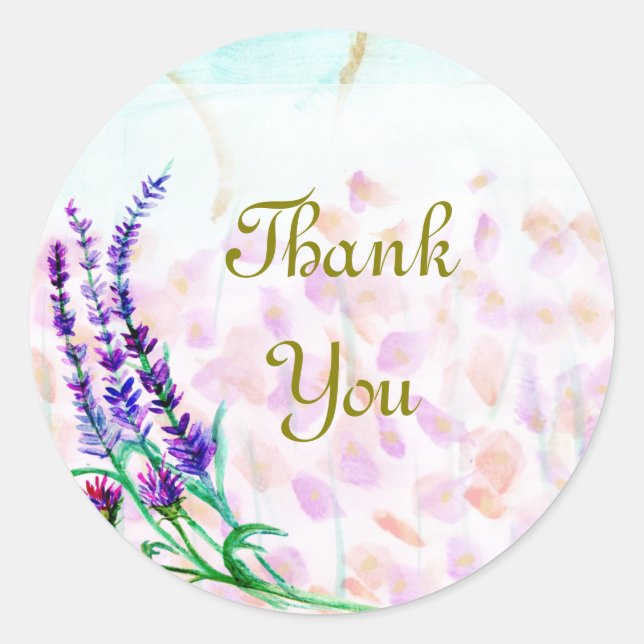 Adesivo Redondo Abstrato Floral Obrigado Sticker (Frente)