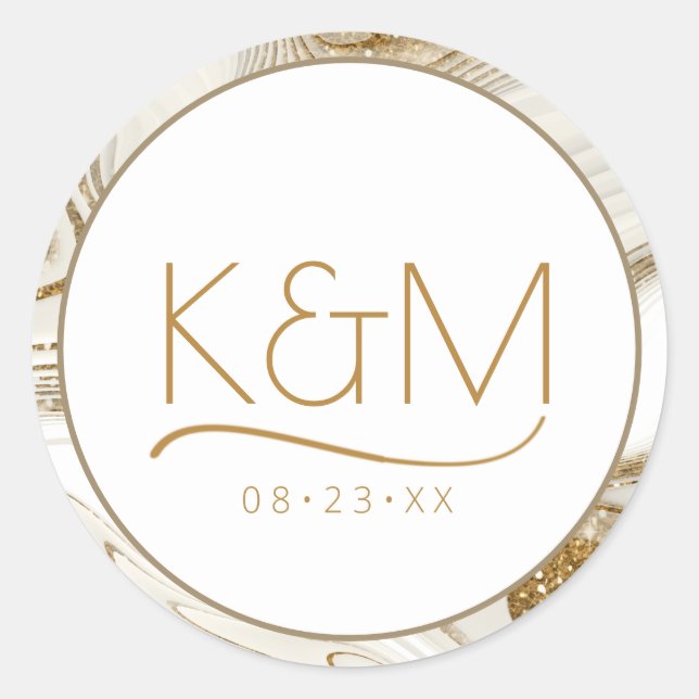 Adesivo Redondo Abstrato Glitter Strata Border Wedding ID903 (Frente)