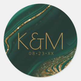 Adesivo Redondo Abstrato Glitter Strata Wedding Green ID903