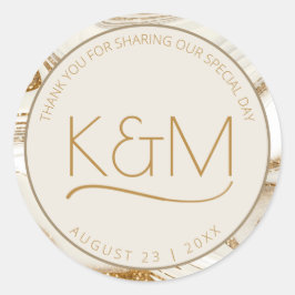 Adesivo Redondo Abstrato Glitter Strata Wedding Obrigado Ch ID903