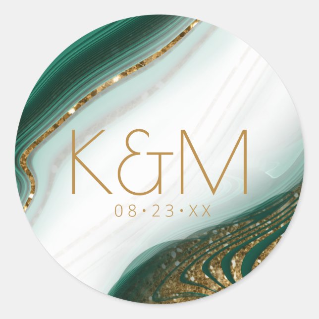 Adesivo Redondo Abstrato Glitter Strata Wedding Wht Green ID903 (Frente)