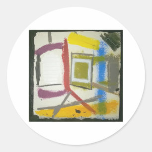 Adesivo Redondo Abstrato Hankamer Artjunkhaus do médio Century Box