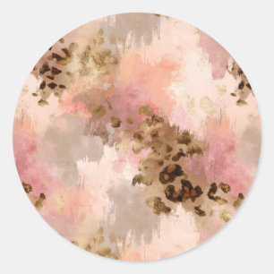 Adesivo Redondo Abstrato Leopard Print Stick
