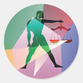 Adesivo Redondo abstrato libra