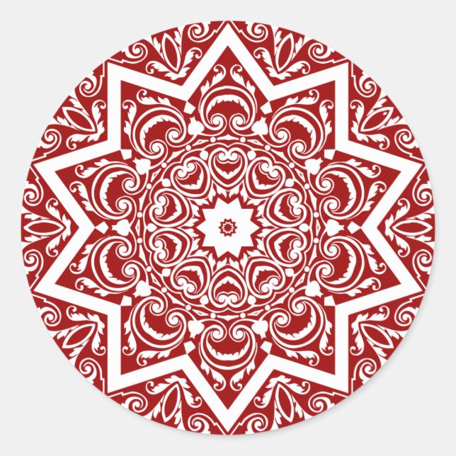 Adesivo Redondo Abstrato Mandala Design (Frente)