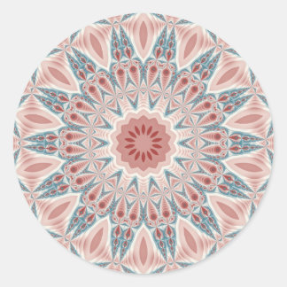Adesivo Redondo Abstrato moderno Caleidoscópio Mandala Arte Fracta