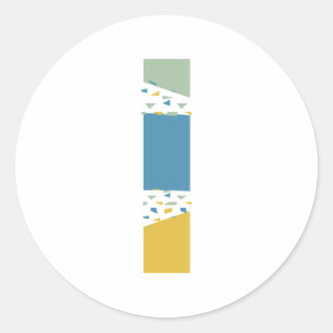 Adesivo Redondo Abstrato Moderno - Letra L Monograma Personalizado