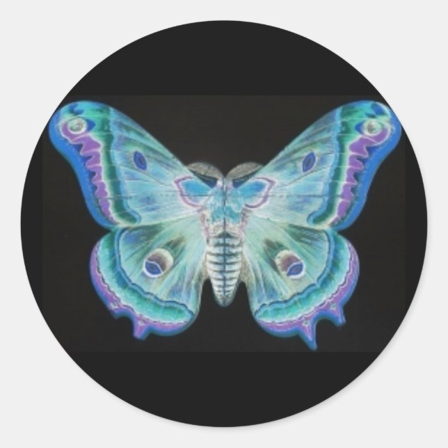 Adesivo Redondo Abstrato Moth Sticker (Frente)