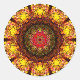 Adesivo Redondo Abstrato outono | Colorida Mandala