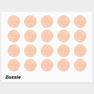 Adesivo Redondo Abstrato Peach Fuzz Watercolor Moderno Minimalista