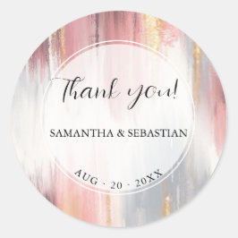 Adesivo Redondo Abstrato Pincel Traço Enrolá Dourado Carvões