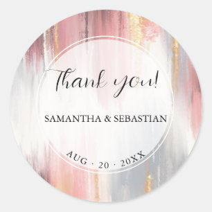 Adesivo Redondo Abstrato Pincel Traço Enrolá Dourado Carvões