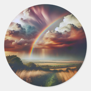 Adesivo Redondo Abstrato Rainbow Sticker ✨