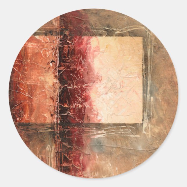 Adesivo Redondo Abstrato Red Landscape (Frente)