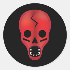 Adesivo Redondo Abstrato Red Skull