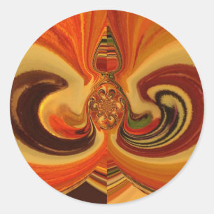 Adesivo Redondo Abstrato, rodopia com o Teardrop Center Art Impres