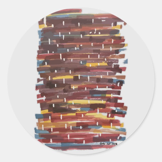 Adesivo Redondo Abstrato Sepia (Frente)