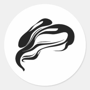Adesivo Redondo Abstrato Smoke: Uma Abordagem Minimalista