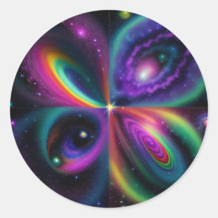 Adesivo Redondo Abstrato Space Art