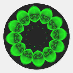 Adesivo Redondo Abstrato Verde Circular