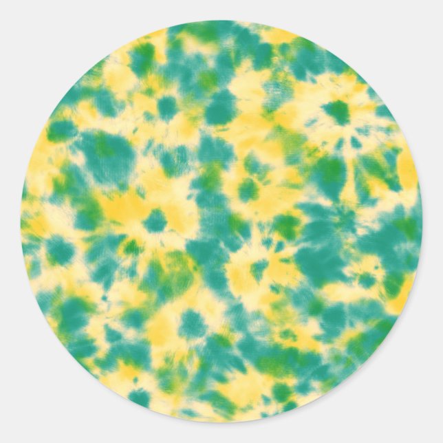 Adesivo Redondo Abstrato Verde e Amarelo Coletor de Água (Frente)