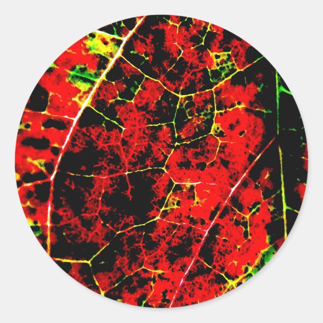 Adesivo Redondo Abstrato vermelho (Frente)