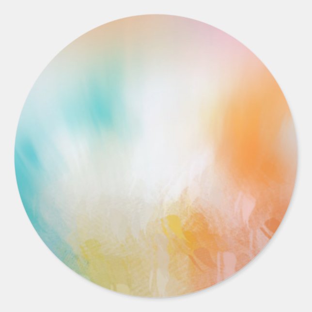 Adesivo Redondo Abstrato Vermelho Amarelo Amarelo Cor-de-Ouro Mode (Frente)